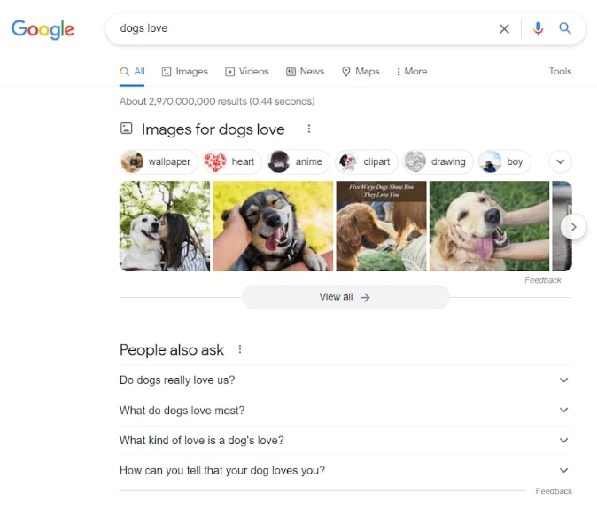 syntax of search