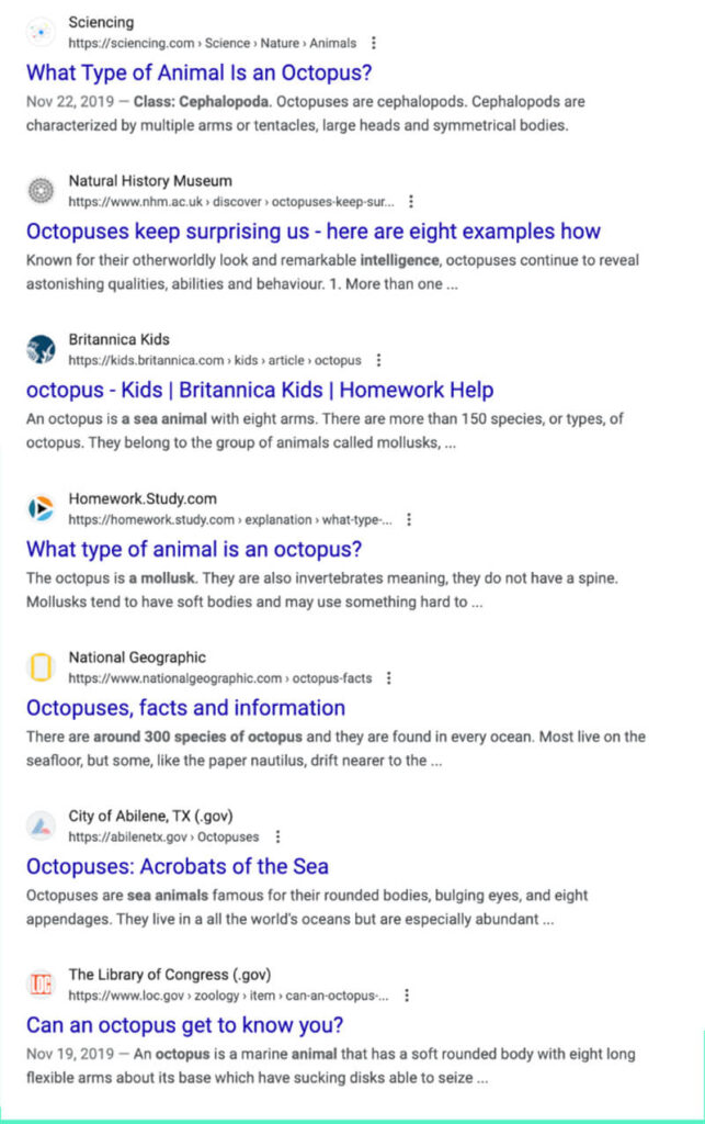 traditional links in SERP